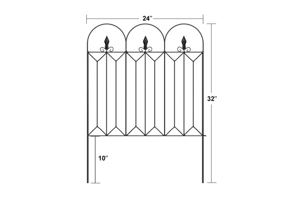 Rusttett vanntett metall foldegjerde Landskap trådkantsperre for hage/blomster/dyr